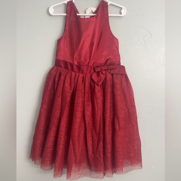 H&M Shimmering Red Kids Dress with Bow - Picture 1 of 4